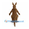 Brown Kangaroo Mascot Costume with Cream Pouch and Long Tail