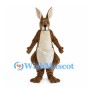 Brown Kangaroo Mascot Costume with Cream Pouch and Long Tail