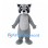 Gray Raccoon Mascot Costume with White Belly and Striped Tail