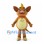 Brown Horned Monster Mascot Costume with Large Ears and Yellow Horn