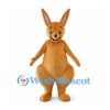 Orange Kangaroo Mascot Costume with Tall Ears and Long Tail