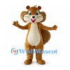 Brown Squirrel Mascot Costume with Fluffy Cheeks and Bushy Tail