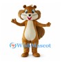 Brown Squirrel Mascot Costume with Fluffy Cheeks and Bushy Tail