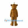 Brown Bear Mascot Costume with White Belly and Red Tongue