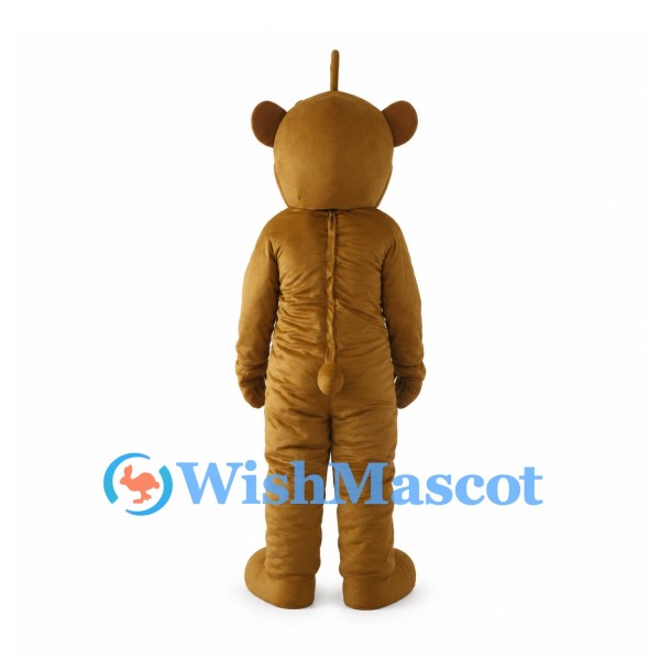 Brown Bear Mascot Costume with White Belly and Red Tongue