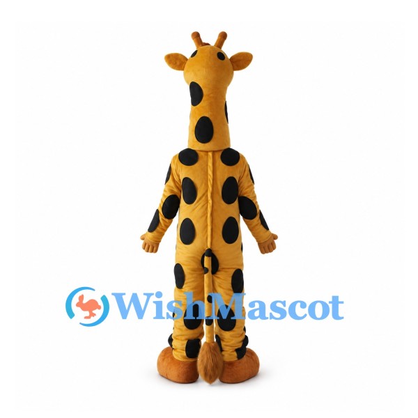 Yellow Giraffe Mascot Costume with Large Black Spots