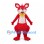 Red Kangaroo Mascot Costume with Yellow Bandana and Long Tail