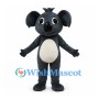 Dark Gray Koala Mascot Costume with Cream Belly and Large Ears