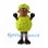 Green Sheep Mascot Costume with Brown Face and Black Hooves