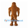 Brown Dinosaur Mascot Costume with Muscle Body and Blue Claws
