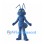 Blue Ant Mascot Costume with Long Antennae and Green Eyes