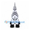 Zebra Mascot Costume with Blue Eyes and Tall Black Mane