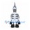 Zebra Mascot Costume with Blue Eyes and Tall Black Mane