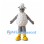 Gray Sheep Mascot Costume with White Fleece Tufts and Yellow Shoes