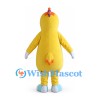 Yellow Chicken Mascot Costume with Orange Chest Stripes