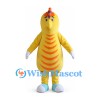 Yellow Chicken Mascot Costume with Orange Chest Stripes