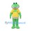 Green Frog Mascot Costume with Yellow Shirt and White Muzzle