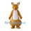 Tan Kangaroo Mascot Costume with White Belly and Curved Tail