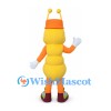 Yellow Ant Mascot Costume with Orange Hat and Four Arms
