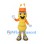 Yellow Ant Mascot Costume with Orange Hat and Four Arms