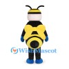 Yellow Bee Mascot Costume with Red Bow Tie and Blue Gloves