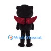 Vampire Cat Mascot Costume in Black with Red Eyes and High Collar