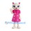 Cat Mascot Costume in Cream with Pink Polka Dot Dress