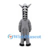 Zebra Mascot Costume in Gray with Black Stripes and White Belly