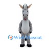 Zebra Mascot Costume in Gray with Black Stripes and White Belly