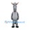 Zebra Mascot Costume in Gray with Black Stripes and White Belly