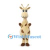 Giraffe Mascot Costume in Tan with Brown Spots and Long Neck