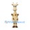 Giraffe Mascot Costume in Tan with Brown Spots and Long Neck