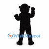 Black Panther Mascot Costume with Open Mouth and Muscular Body