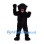Black Panther Mascot Costume with Open Mouth and Muscular Body