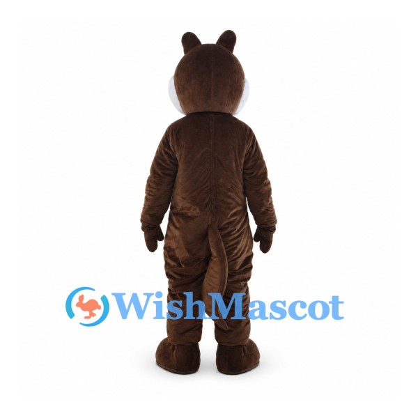Squirrel Mascot Costume in Brown with White Belly and Long Tail