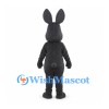 Rabbit Mascot Costume in Dark Gray with Pink Belly and Long Ears