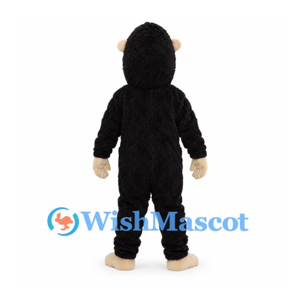 Monkey Mascot Costume in Black with Cream Face and Hands