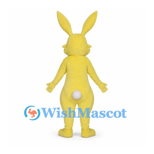 Rabbit Mascot Costume in Yellow with White Belly