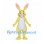 Rabbit Mascot Costume in Yellow with White Belly