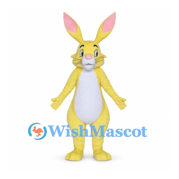 Rabbit Mascot Costume in Yellow with White Belly