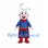 Superhero Rabbit Mascot Costume with Blue Suit and Red Cape