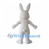 Rabbit Mascot Costume in White with Pink Belly and Long Ears