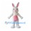 Rabbit Mascot Costume in White with Pink Belly and Long Ears