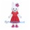 Rabbit Mascot Costume with Red Dress and Pink Flower Hair Clip