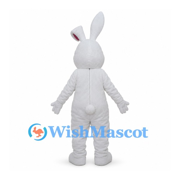 Rabbit Mascot Costume in White with Pink Inner Ears