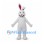 Rabbit Mascot Costume in White with Pink Inner Ears