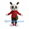 Rabbit Mascot Costume with Red Shirt and Green Shoulder Bag