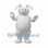 Rabbit Mascot Costume in White with Round Belly and Floppy Ears