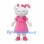 Rabbit Mascot Costume with Pink Dress and Red Hair Bow