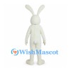 Rabbit Mascot Costume in Cream with Tall Pink Ears